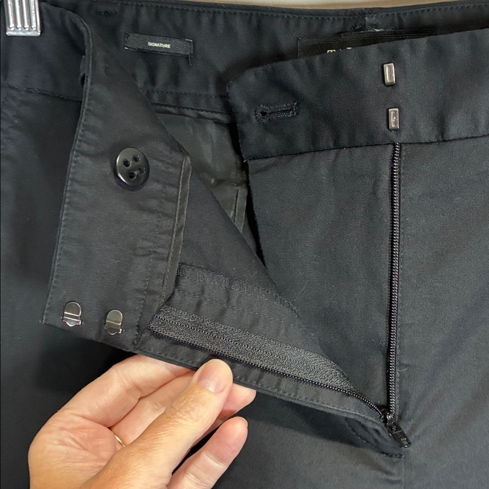 Talbots Signature Black Career Trousers Size 14 Straight Leg Work Pants - Picture 8 of 11